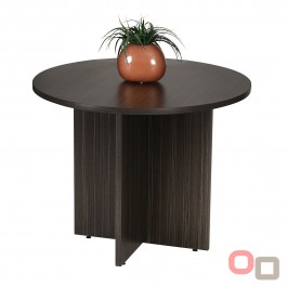 Cross Base Round Meeting Table 1200 Linewood - 2 Colours