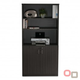 Half Door Stationery Cupboard - Blackened Linewood 