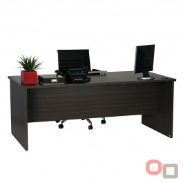Open Slab End Desk 1500 x 750 - Blackened Linewood 