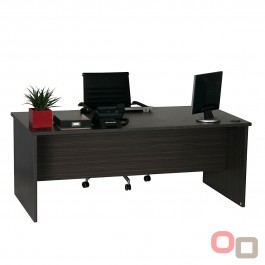 Open Slab End Desk 1800 x 750 - Blackened Linewood