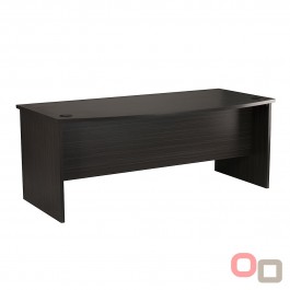 Bow Front Office Desk 2100 - Blackened Linewood