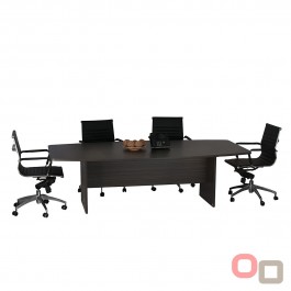  Boat Shaped Boardroom Meeting Table - Blackened