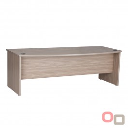 Bow Front Office Desk 2100 - Tawny Linewood