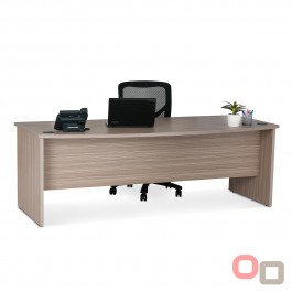 Bow Front Office Desk 1800 - Tawny Linewood