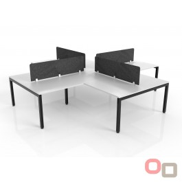 Quick Ship Hush Desk Mounted Dividing Screen 18mm
