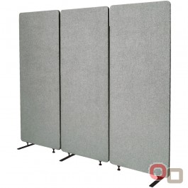 Room Divider Acoustic Screen 3 Panels - Silver