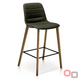 Unica Timber Stool Upholstered