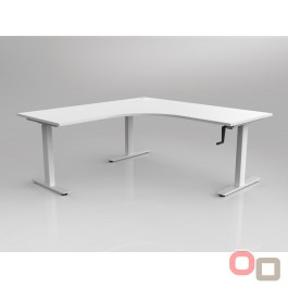 AGILE Manual Height Adjustable Corner Workstation 1800 - WHITE