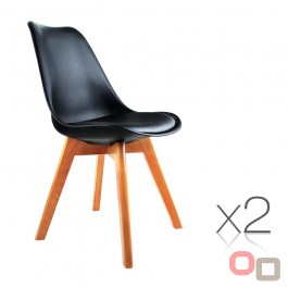 Eames Retro Cafe Chairs Black x2
