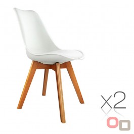 Eames Retro Cafe Chairs White x2