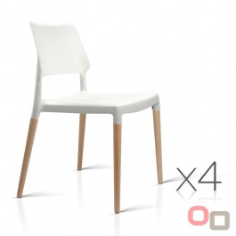 Mila Lunch Room Retro Chair White x 4