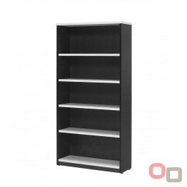 Open Bookcase 1800H White Charcoal 