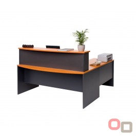 Bow Front Reception Desk with Hob 1800 - 2 Sizes