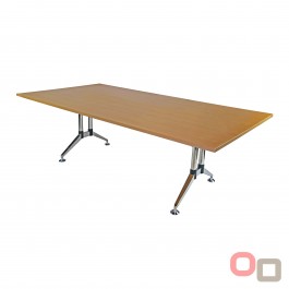 Boardroom Table with Splayed Polish Chrome Legs - Check Stock