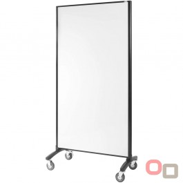 Mobile Room Divider Communication Screen - White Glass