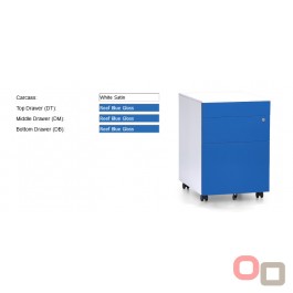 Multi Colour Metal Mobile Pedestal with Lock - Many Colours