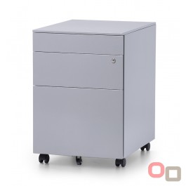 Metal Mobile Pedestal with Lock - Silver 390W
