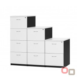 2 Drawer Filing Cabinet White Ironstone - 3 Sizes