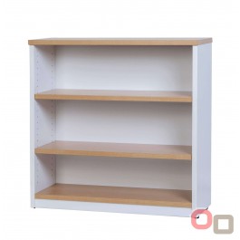 Medium Open Bookcase Logan 1200H - Oak over White 
