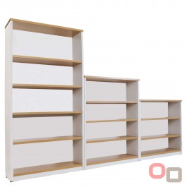 Logan Open Bookcase 1800H - Oak over White 