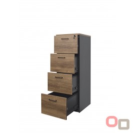 Premium Walnut 4 Drawers Filing Cabinet Regal - 3 Colours