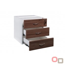 Premium Walnut Fixed Pedestal 3 Drawers Casnan - 3 Colours