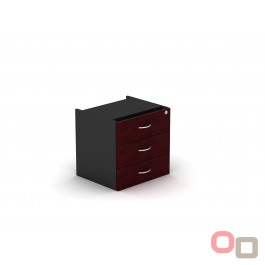 Fixed Pedestal 3 Drawers With Lock Redwood - 5 Colours