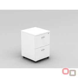 Mobile Pedestal 2 Drawers White - 5 Colours