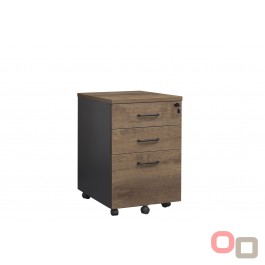 Premium Walnut Mobile Pedestal 3 Drawers - 3 Colours