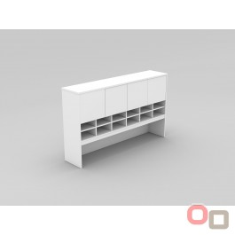 Double Pigeon Hole Hutch with Cupboards 1800 WHITE - 4 Colours