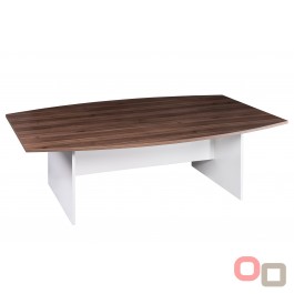 Walnut Boat Shape Boardroom Table 2400W - 3 Colours