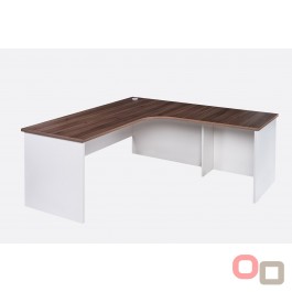 Premium 2 Piece Radial Corner Workstation 1800 - Casnan Walnut