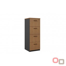 Premium 4 Drawers Filing Cabinet - Regal Walnut 