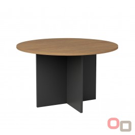 Walnut Cross Base Round Meeting Table 1200 - 3 Colours