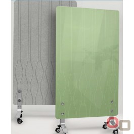Mobile Glassboard with Acoustic Backside - Visual Communication Board