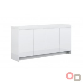 Stone Top Counter Credenza 1600 - Glossy White 