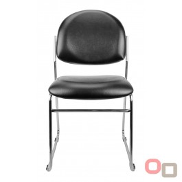 Rod PU Black Visitor Chair 