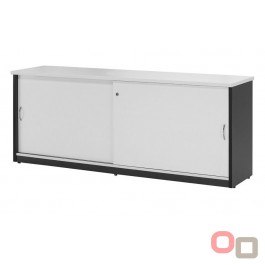 Sliding Door Credenza / Buffet 1800 WHITE Charcoal - 5 Colours