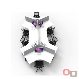 Rapid Workstation 120 Degree 6 Person Pod 