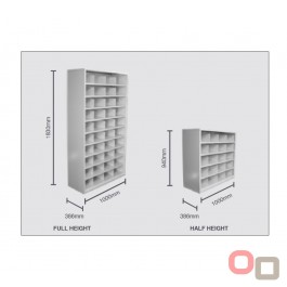 Steelco Metal Pigeon Hole Shelving Unit - 2 Sizes