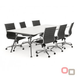 Team Black Boardroom Table 2400x1200 - Many Sizes