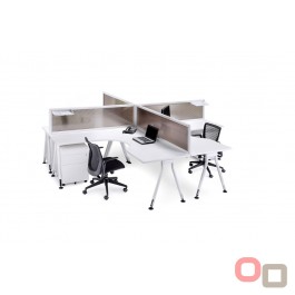 Vee 4 Persons Workstation Pod - Check Stock