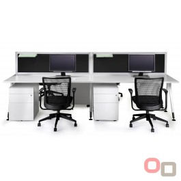 Vee Back to Back Desks 1500 - More Sizes