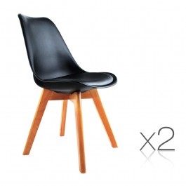 Eames Retro Cafe Chairs x 2 - Black 