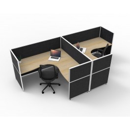 Hush Rapid Office Screen - Finished in Black or Grey Fabric 1800W
