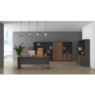 Premium Executive Office Package 10 - Regal Walnut over Charcoal 
