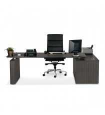 E1 Kingston Electric Executive Desk - Blackend Linewood