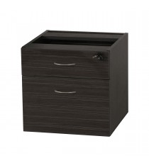 Fixed Pedestal 2 Drawers With Lock - Blackened Linewood