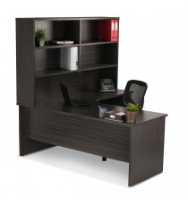 Corner Workstation Office Package - Blackened Linewood