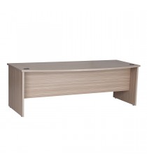 Bow Front Office Desk 2100 - Tawny Linewood